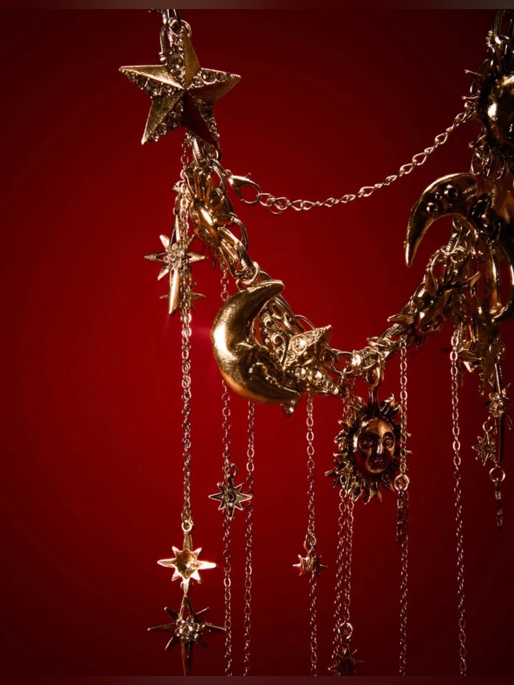 Gold Celestial Moon & Star Pendant Necklace - Picture 2 of 10